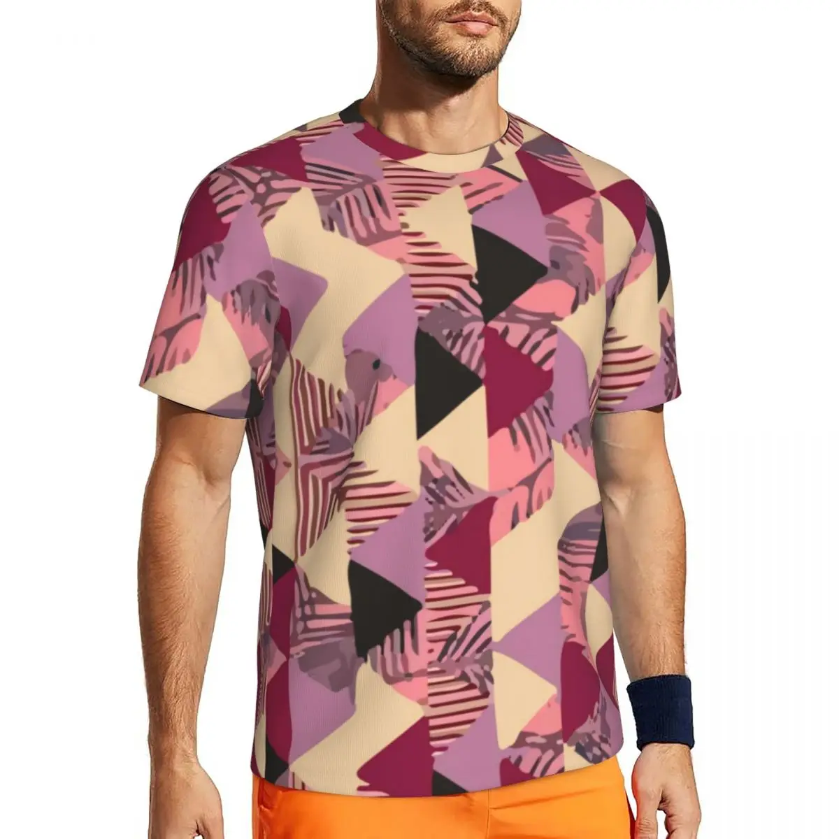 

Geo Print T-Shirt Men Abstract Design Y2K Casual Sportswear T Shirts Quick Dry Summer Fashion Tees Graphic Oversized Tops