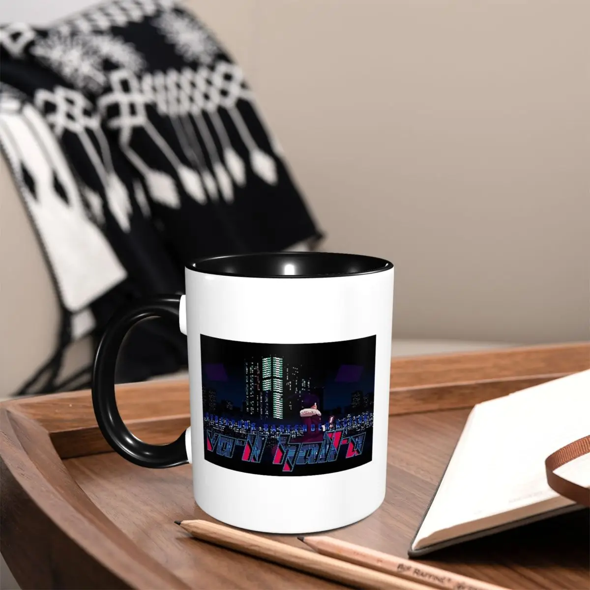 VA 11 Hall A Cyberpunk Bartender Action Menu Screen Mug Funny Ceramic Coffee Cups Tea Mugs Milk Cup Drinkware Gift for Woman Man