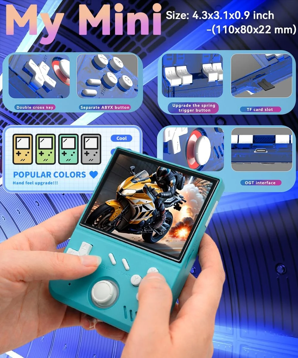 

Retro Handheld Video Game Console 3.5 Inch 640*480 IPS Screen Linux System Portable Pocket Game Player RK3326 Chip 4000 MAH