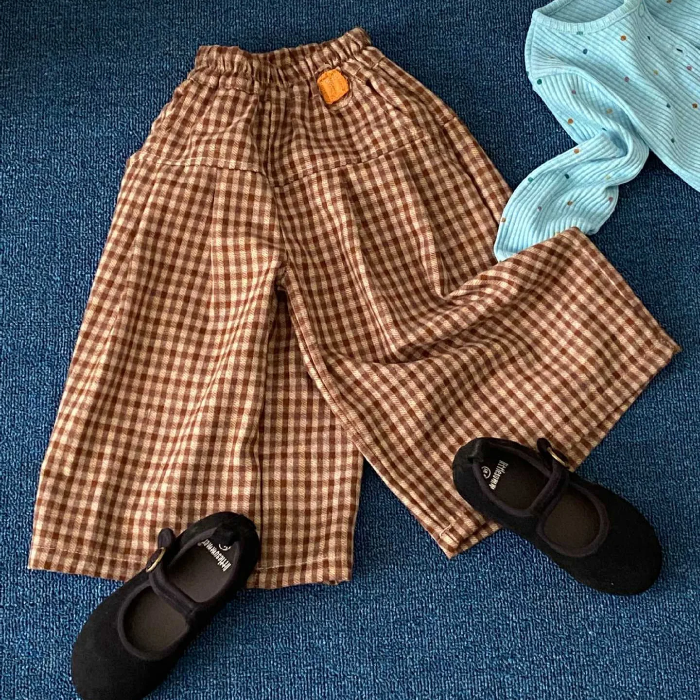 Girls Pants 2026 Spring and Autumn New Children's Clothing Korean Style Girl Baby Fashion Casual Design Feel Woolen Plaid Pants