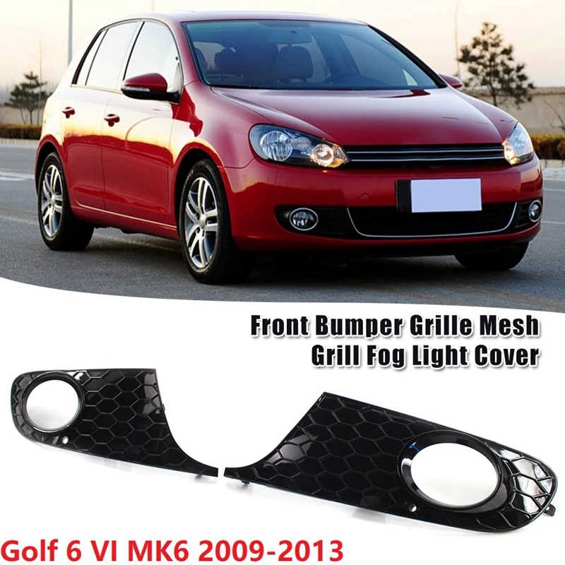 1Pair Front Bumper Fog Lights Cover Fog Lamp Grilles For Golf 6 VI MK6 2009-2013 5K0853665 5K0853666