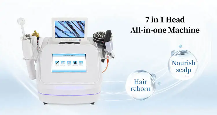 7-in-1 hoogfrequente haarzakjesdetectie Hoofdhuidbehandelingsmachine Haaranalyse Hoofdhuidverzorging Massage Haargroei-apparaat