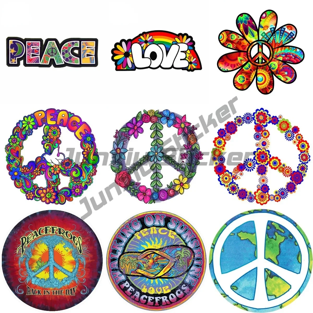 

Peace Love Campervan Accessories Sticker Products Decals Motorcycle Stickers Accessories Stylish Decoration Decal