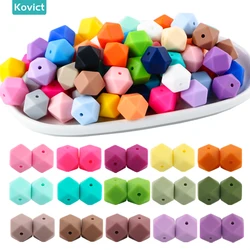 Kovict 30Pcs Silicone Beads 14mm Hexagon Bead For Jewelry Making DIY Necklace Bracelets Keychain Jewelry Accessories