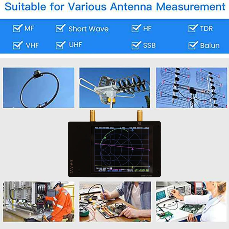 Imagem -03 - Analisador de Rede Vetorial para Ondas Curtas 2.8 Polegada Display 3g S-a2 Nanovna v2 hf Vhf Uhf