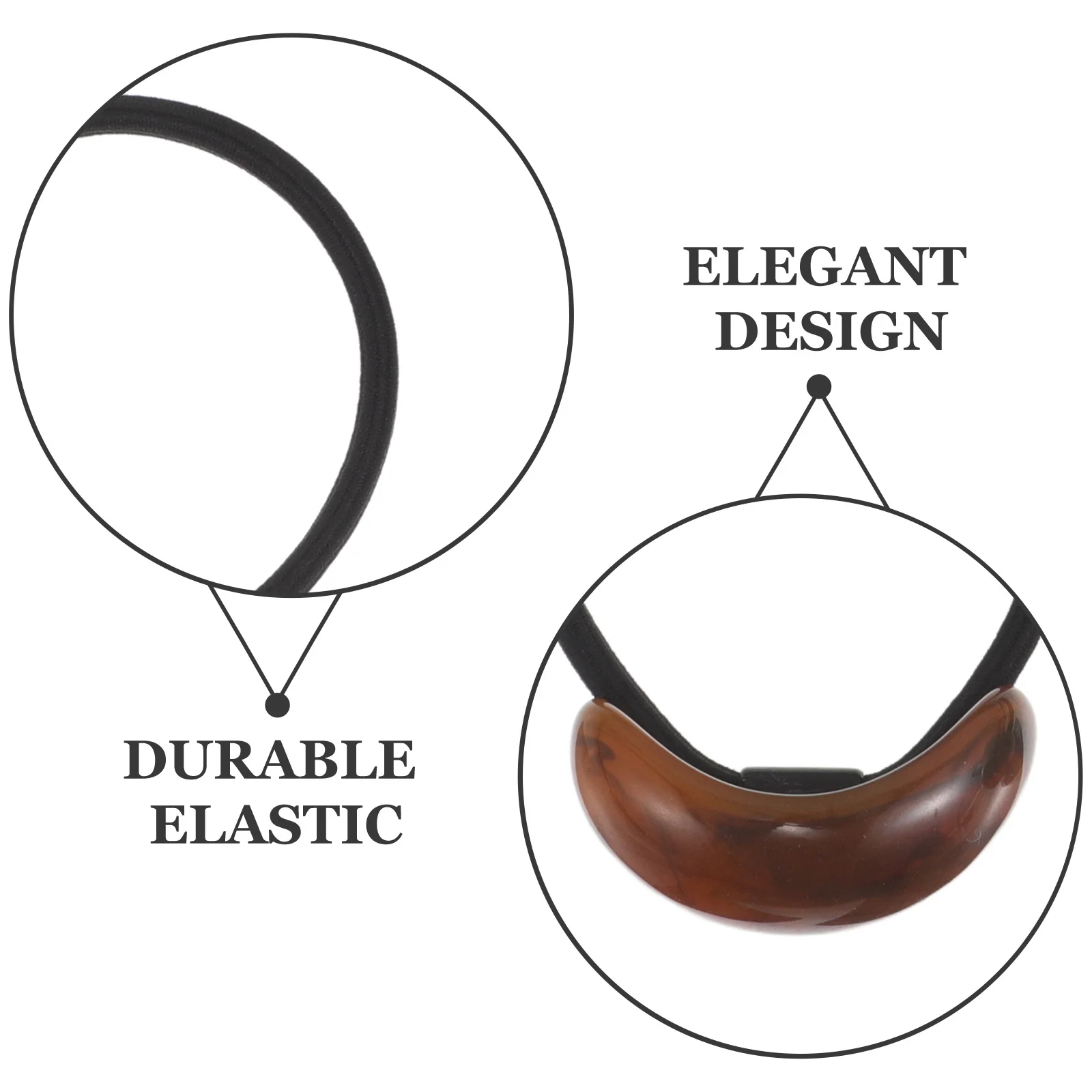 5개 세트 우아한 기하학적 타원형 머리끈 다채로운 색상 내구성 있는 탄성 밴드 포니테일 액세서리 여성 소녀용 헤어 서클