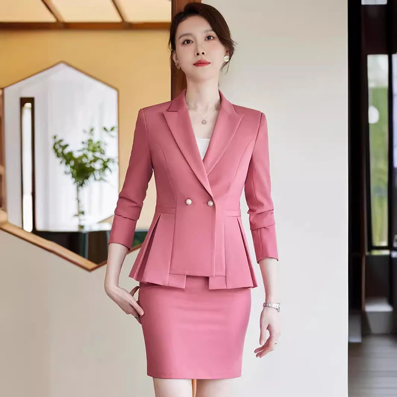 

Women Suits Office Sets 2025 Fashion Long Sleeve Turn Down Collar Single Breasted Tops Vintage Solid Slim Pants Set