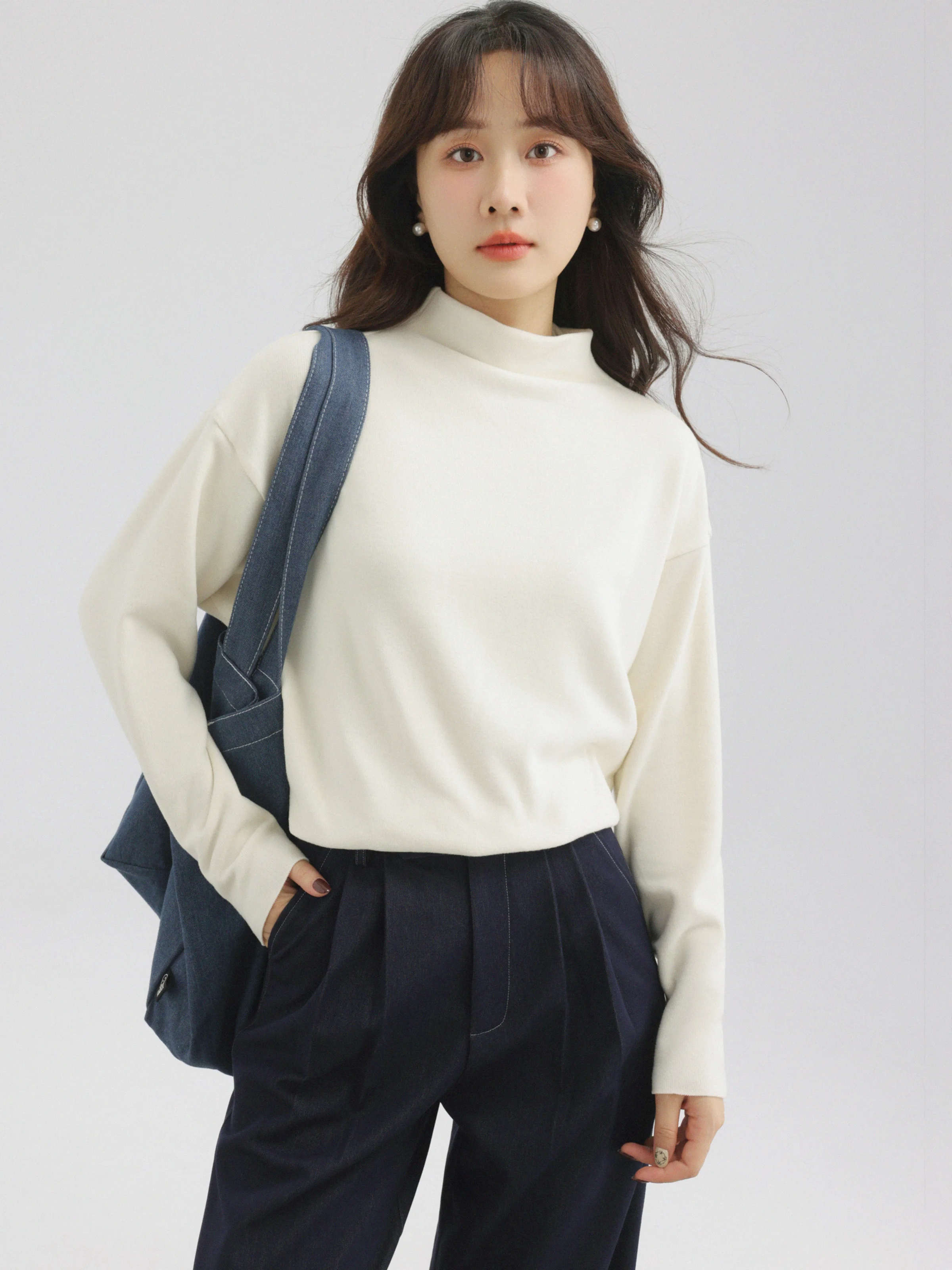 Elegant Slim Fit Knit Top Soft Long Sleeve Shirt for Women Stretchy Undershirt Casual Autumn Inner Layer for Office Daily Wear