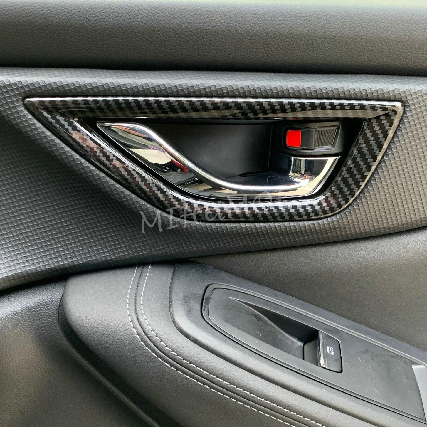 Carbon Fiber Interior Door Handle Surrounds Trims Accessories For Subaru Forester (SK) 2019 2020 2021 2022 2023 2024