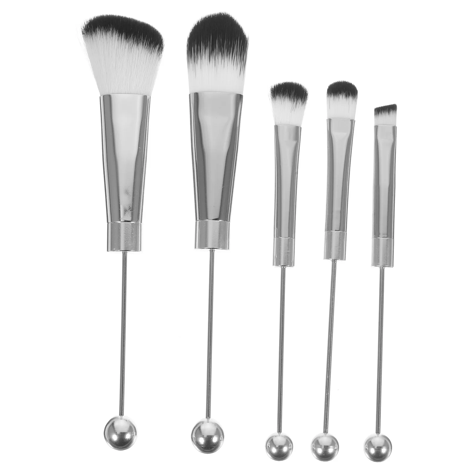 5Pcs Makeup Brush Set Metal Handle Soft Dense Bristles Blush Powder Eyeshadow Brushes Face Makeup Brushes for Women Easy Use