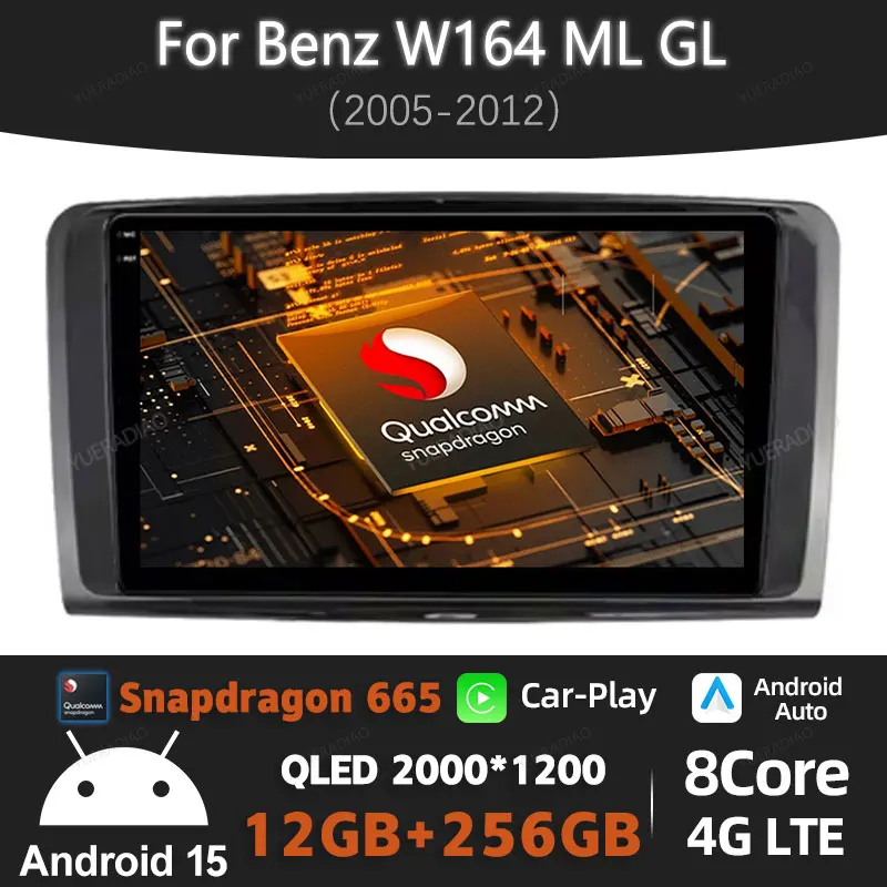 

Android 15 Car Radio For Mercedes Benz GL ML W164 ML350 ML500 X164 GL35 GL45 2005 - 2012 GPS NAVI Multimedia Video Player 2DIN