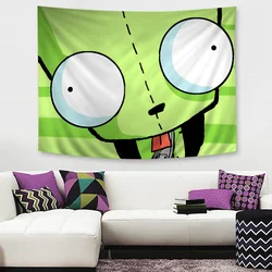 Invader Zim Cartoon Anime Tapestry Hanging Tarot Hippie Wall Rugs Dorm Wall Hanging Sheets