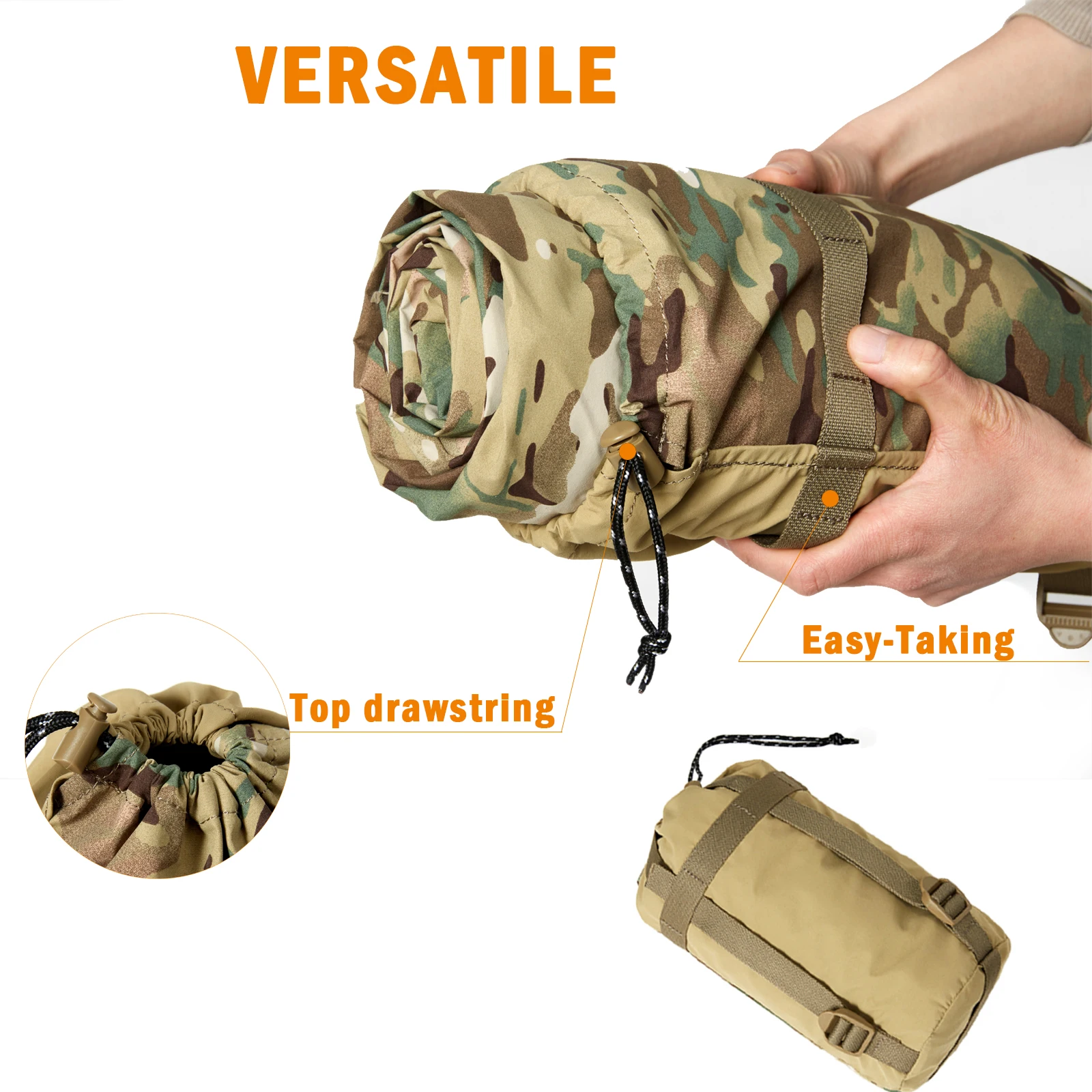 Bivy Cover Velvet Sack sistema di sonno modulare militare forniture da campeggio all\'aperto sacco a pelo Multicam con guscio esterno impermeabile