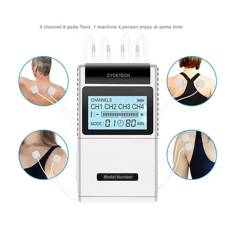 TENS 7000 4 Channel 15 Modes Pain Relief Tens Unit Home Use Physical Therapy Tens Ems Equipment