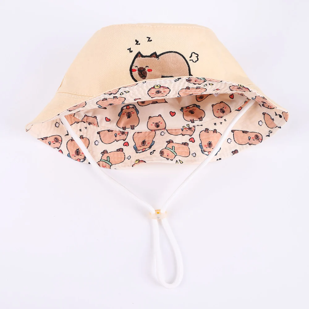 Sommer Doppelseitige Kinder Eimer Hüte Cartoon Gestickte Panama Kinder Strand Fischer Kappe Baby Hut für Mädchen Jungen Im Freien – Detail 8