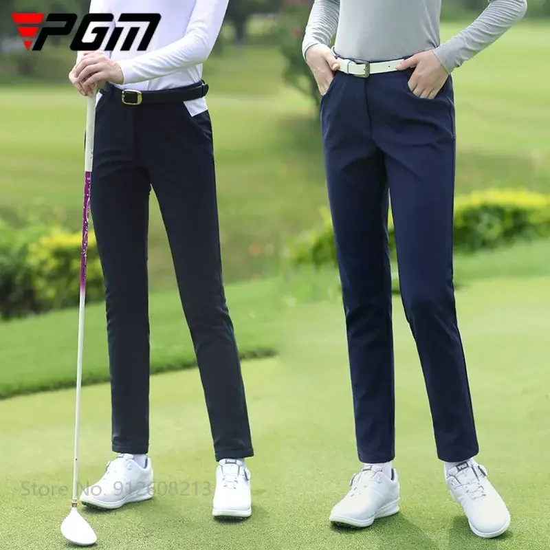 Pgm Ladies Thicken Warm Golf Long Trouser Slim Fit Golf Pants for Women Fleece Sweatpants Casual Elastic Training Pants for Girl