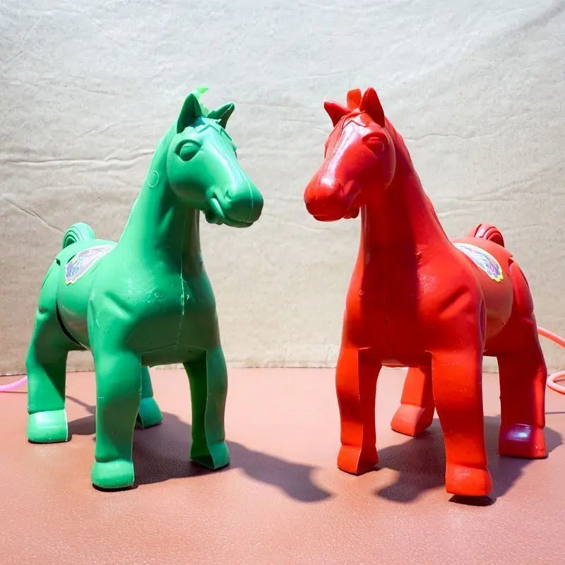 2 個子供ハッピータイムおもちゃ空気圧フォワードかわいいポニー型プレスエアバッグエクササイズ子供の指の柔軟性インタラクティブギフト
