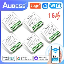 AUBESS Tuya Smart Home Gadgets WiFi Mini Smart Switch Light Switch Relay Module Voice Control For Alexa Alice Google Assistant