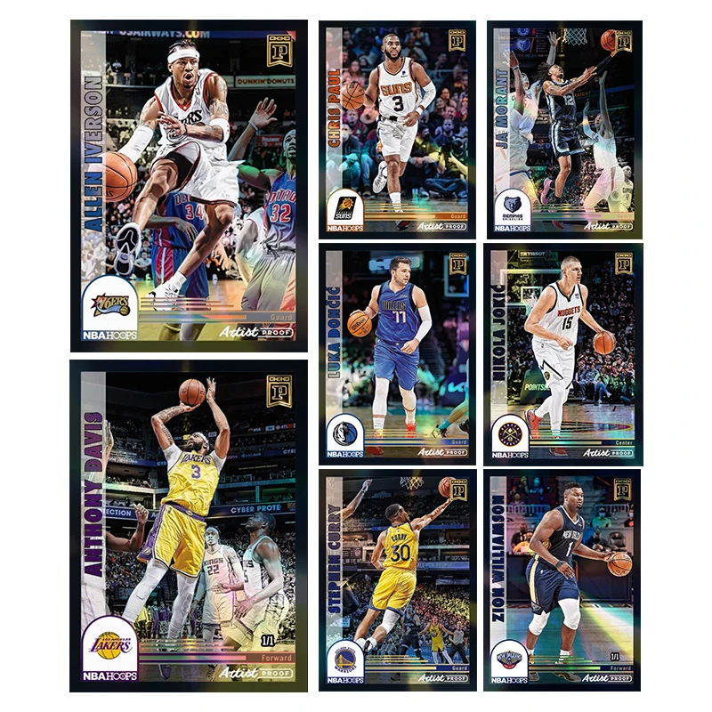 

Diy Homemade 2022 Panini Nft Hoops Basketball Star Card Iverson Davis Curry Zion Doncic Jokic Collection Card Toys Gift