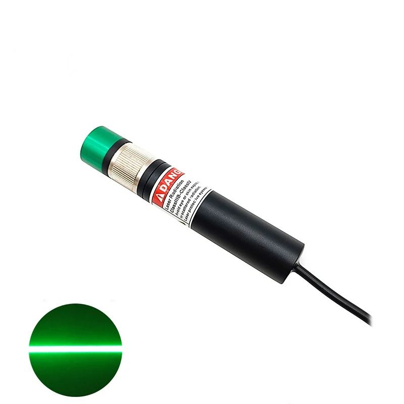 Adjustable focusing green line module 50000 hours service life 520nm 110 degrees