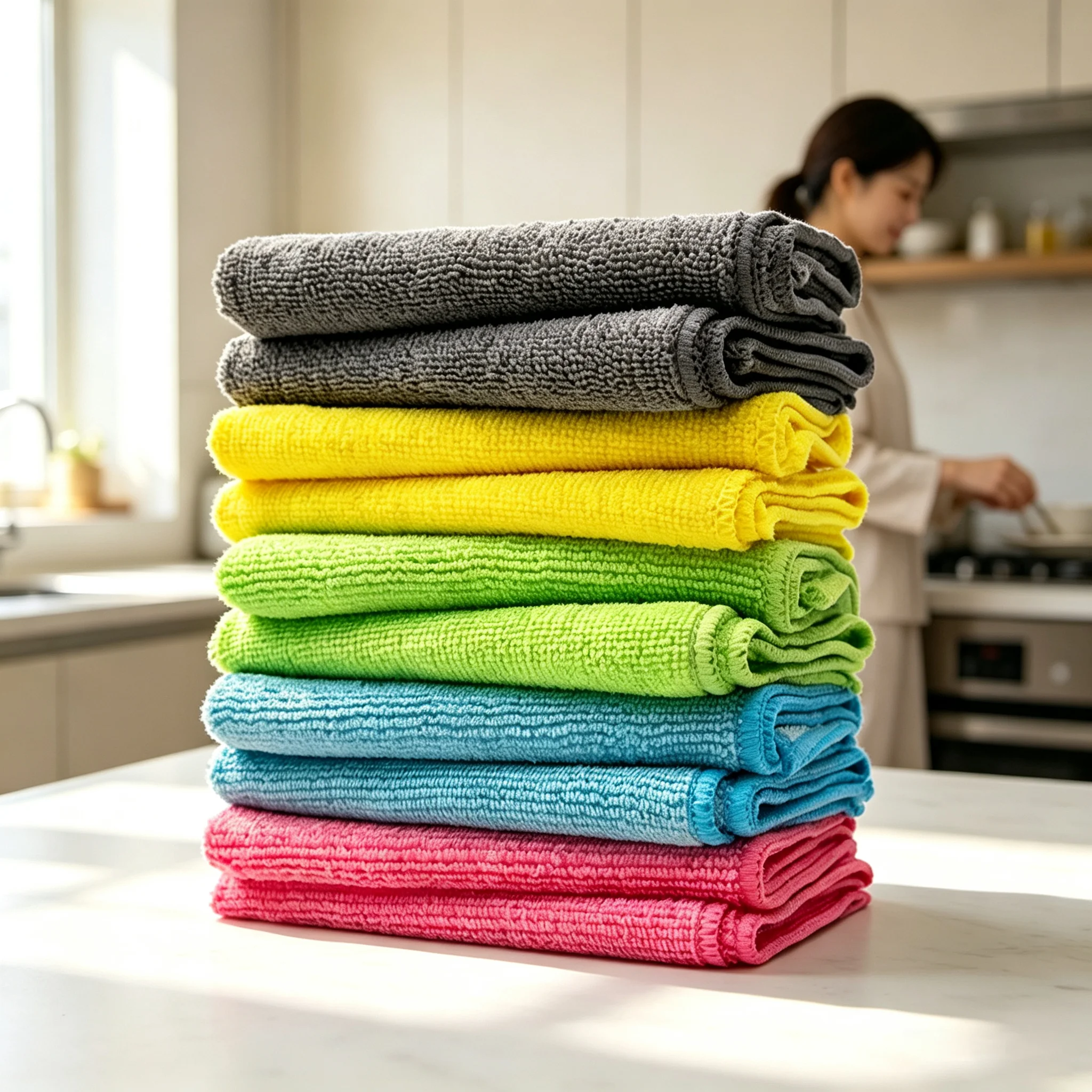 Wholesale 1/3/10 Colored Microfiber Cleaning Cloth Assorted Cleaning Cloths, Highly Absorbent Microfiber Towel Suitable for Cars