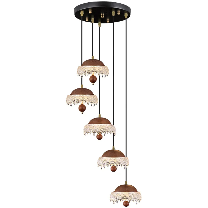 

Antique small chandelier water droplets, French medium and ancient style advanced, bar retro bar stairs