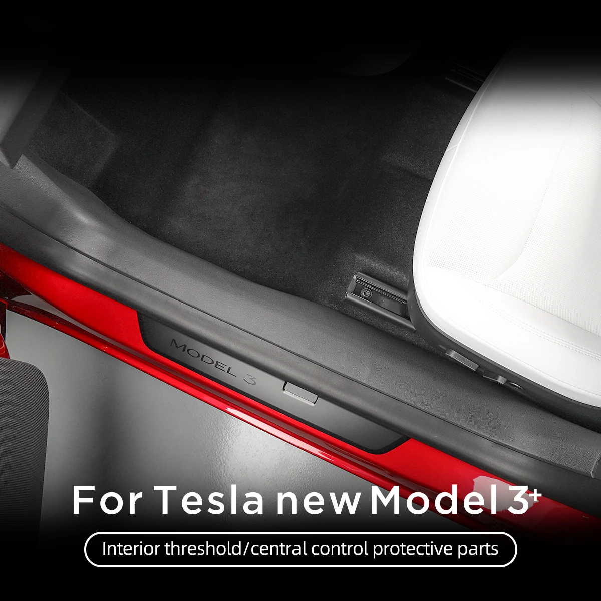 For Tesla Model 3 Highland 2024 Door Sill Strip Guard Interior Full Protection Kit Car Front Rear Door Threshold Anti-dirty Pad