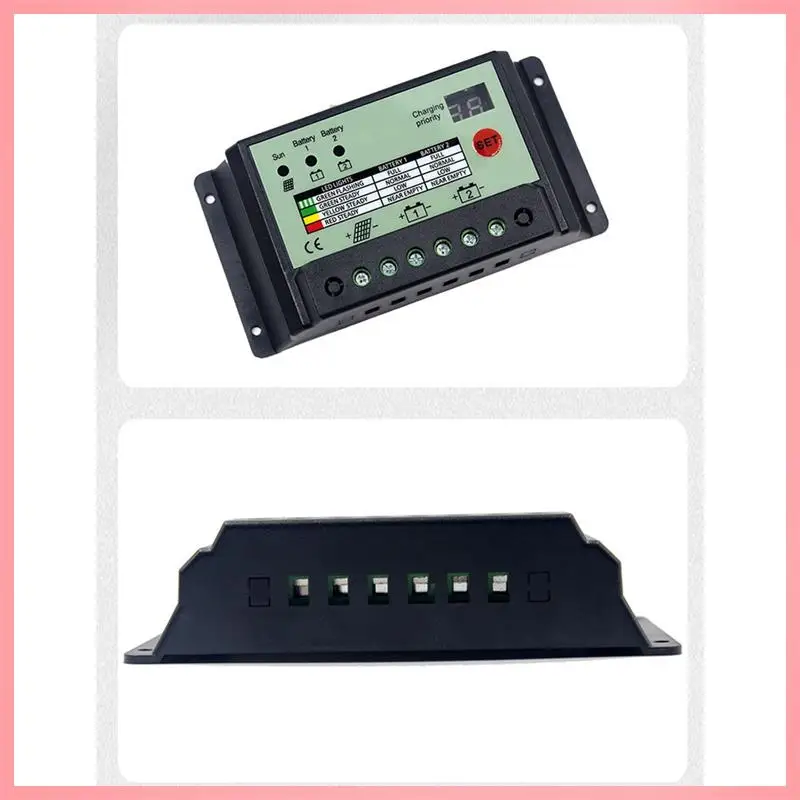 

N91R-Dual Battery Solar Charge Controller System Batteries Power Panel Regulator Charger PWM 12V 24V (10A) 1 Piece