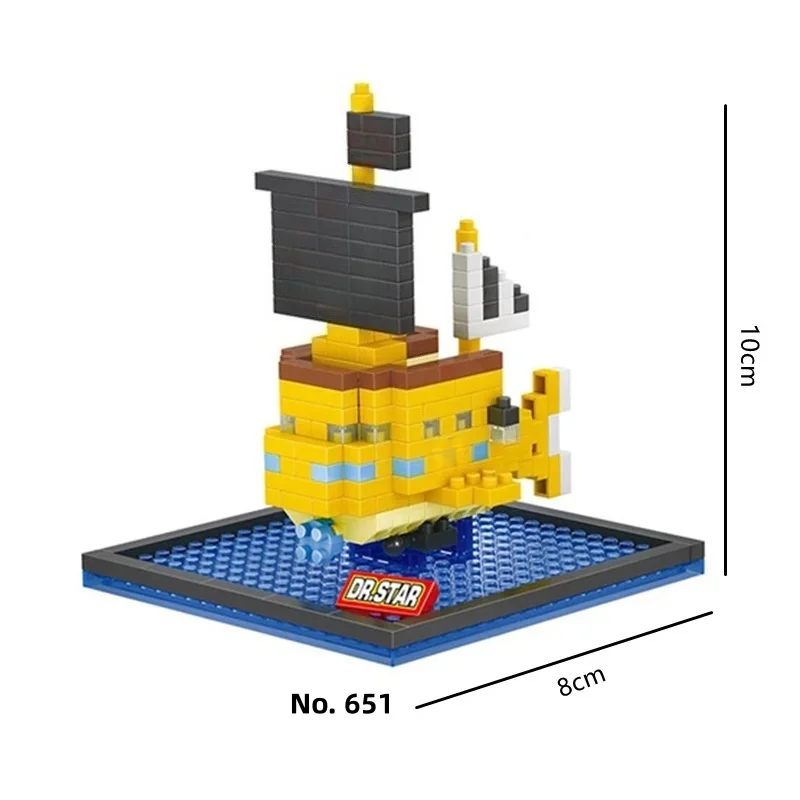 Anime DIY 649 Micro Building Blocks Navigation Ship Series Action Figures Bricks Model Game Assemble Building Blocks Toy Gifts