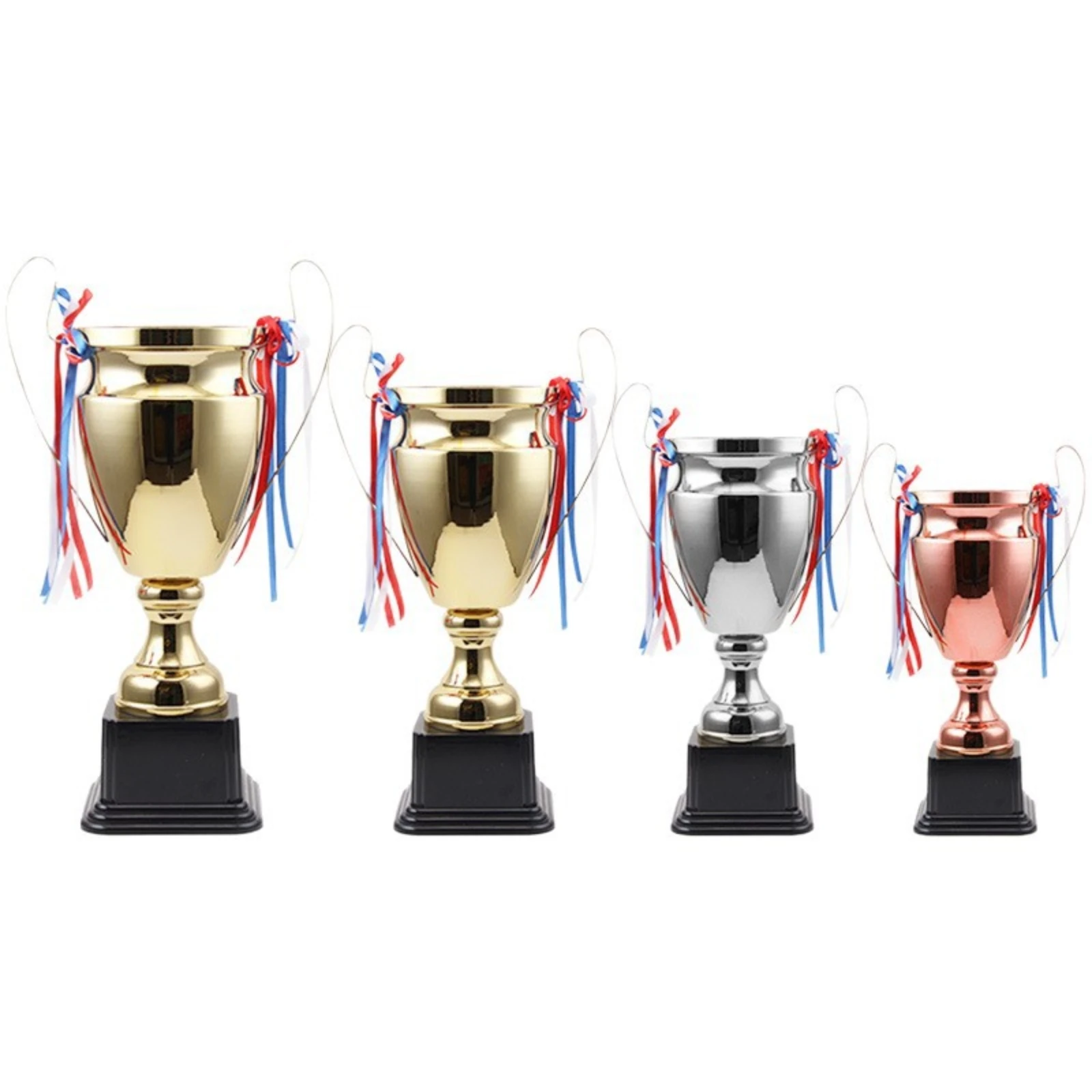 Trophy Cup Metal Trophy Cup with Ribbon Classic Polished for Winners, Sports Tournaments, Competitions