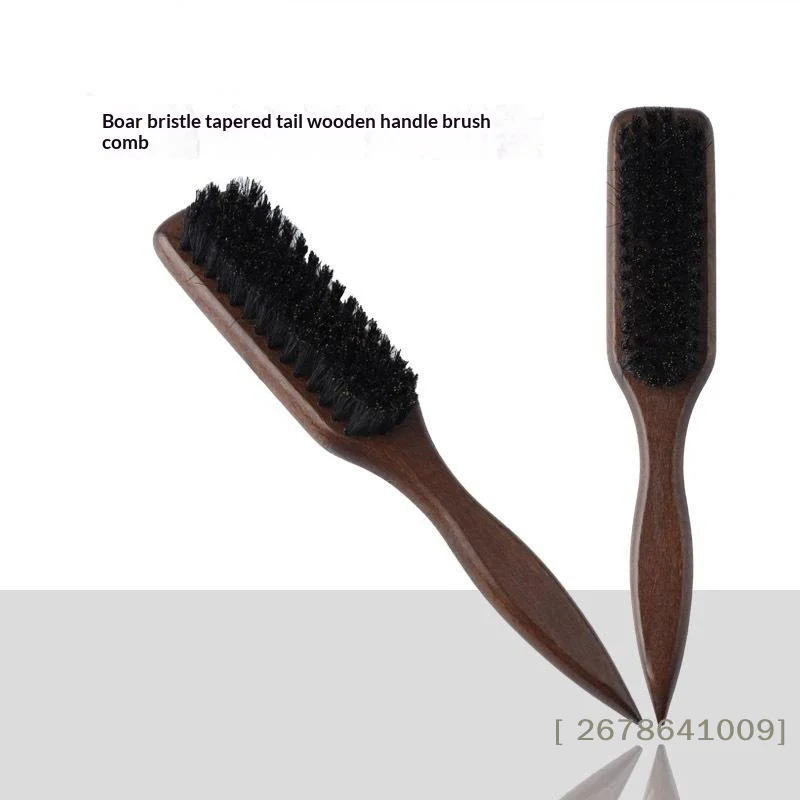 〔L〕Brown Pointed-Tail Bristle Comb Unisex Smooth Anti-Static No Tangles No Hair Damage Home Use