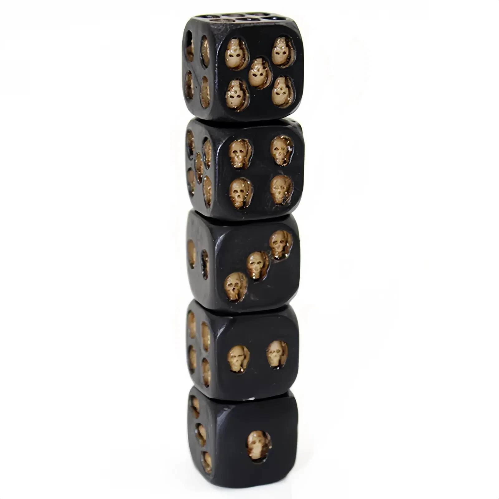 5pcs/Set 18mm Resin Skull Dice Statue Halloween Board Game Dice Office Desk Decor Toy Halloween Party Decoration Wine Utensils