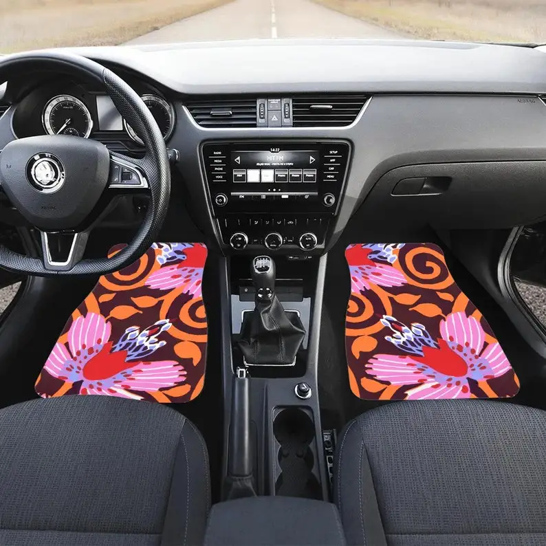 

Floral Car Floor Mat for women, vehicle floor mat, car accessories for women, Vintage Car Floor Mat, 302233