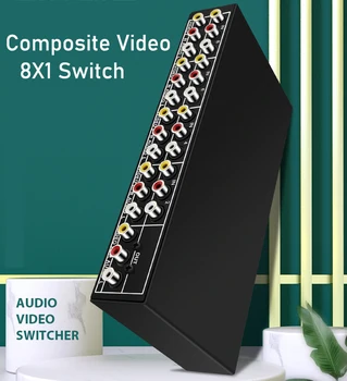 Przełącznik AV skrzynka selektora 2/4/8-port kompozytowy przełącznik RCA rozdzielacz hub przełącznik dla Wii PS2 Xbox DVD STB HDTV