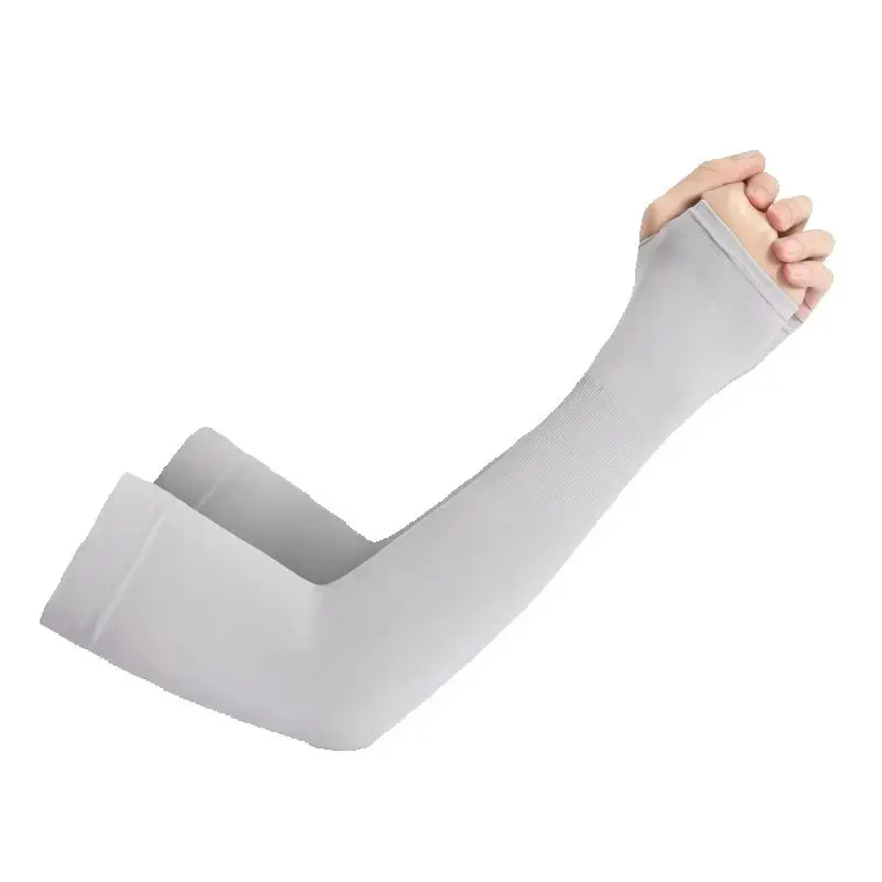 Running Arm Sleeves Ice Silk Sunscreen Sun-resistant Long Gloves Solid Basketball Armguards Sports Cycling Driving Arm Warmers