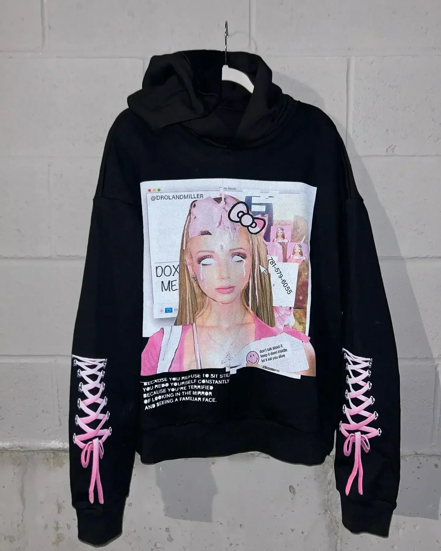 Droland Miller風 I luv hoodie y2k S3X Droland Miller Underground Rap Y2K Graphic Hoodie - All Sizes