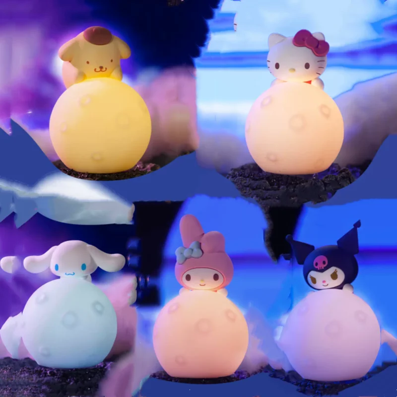 

Sanrioмультфильм луна ночь искусство CuteCinnamoroll мой Мело Hello KittyKuromi Симпатичные украшения для кровати детская игрушка подарок на день рождения