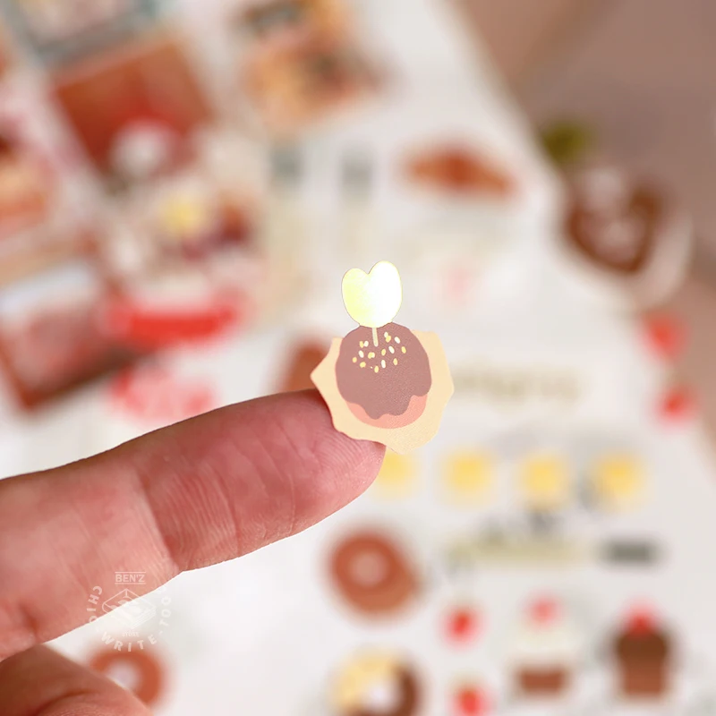 Korean Import Brand BONITO Kawaii Strawberry Bread Bakery Paper Stickers Scrapbooking Diy Journaling Stationery Diary Sticker