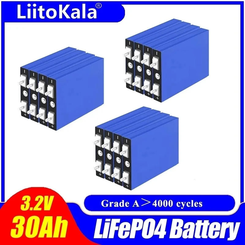 

LiitoKala LiFePo4 3.2V 30AH 5C battery 3.2V lithium bateria for diy 12V lifepo4 e-bike e scooter wheel chair AGV car Golf carts