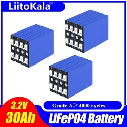 LiitoKala LiFePo4 3.2V 30AH 5C battery 3.2V lithium bateria for diy 12V lifepo4 e-bike e scooter wheel chair AGV car Golf carts