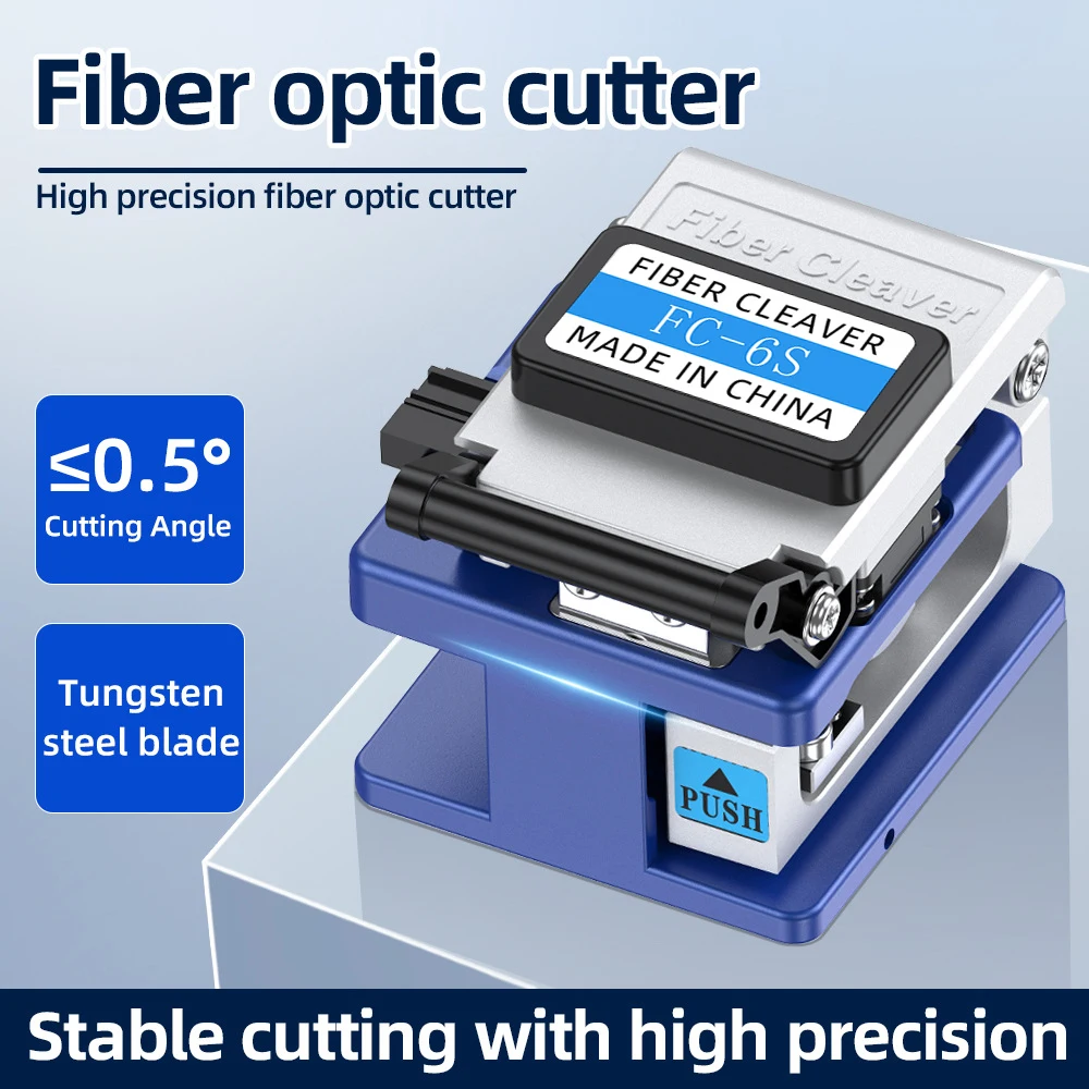 ZoerRax FC‑6S High Precision Optical Fiber Cleaver, FTTH Fiber Optic Cutter for Cold Splicing, Metal Body Fiber Cutting Tool