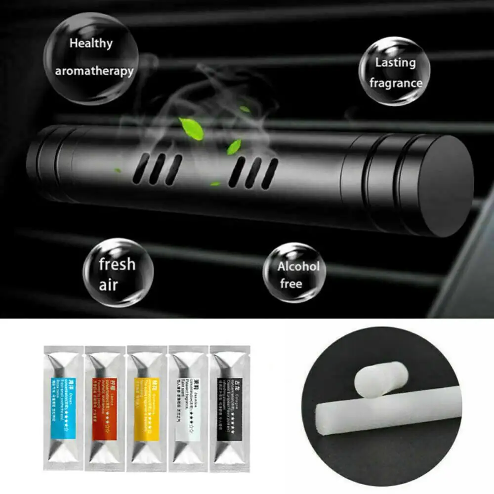 5Pcs Car Replacement Air Freshener Purifier Solid Perfume Diffuser Stick Cores Ocean Lemon Jasmine Cologne Osmanthus