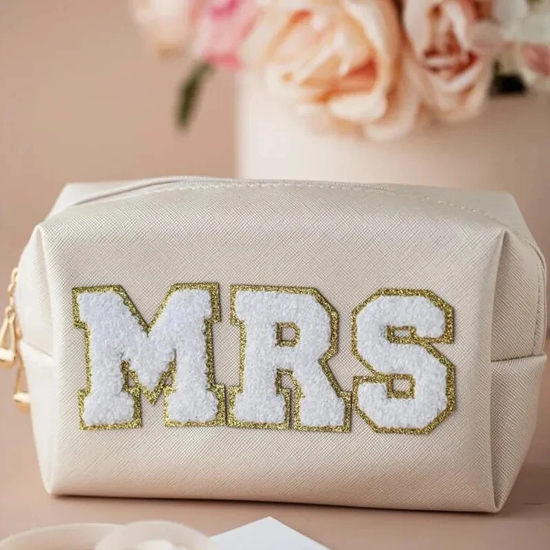 Mrs makeup Bag Bachelorette hen Party Bridal Shower bride to be beach wedding engagement just married honeymoon Vacation gift