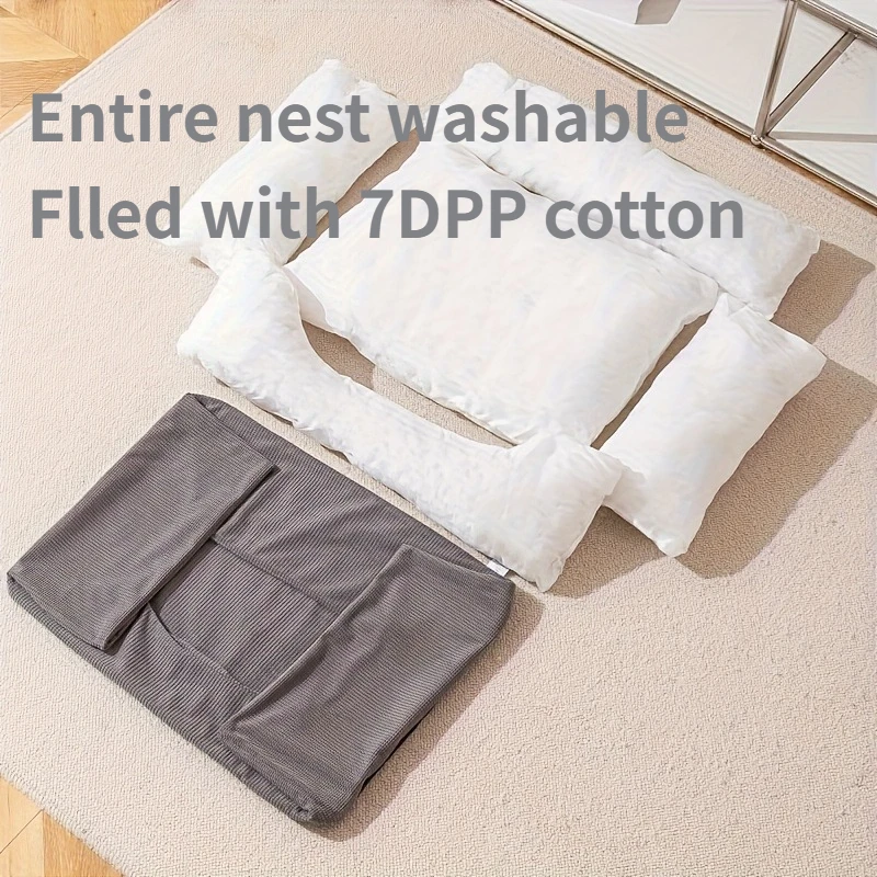 Thickened Pet Mattress Dog Bed Warm Corduroy Cat Nest with Cover Puppy Sleeping Cushion for Small Dogs Kitten Cuscino Per Cani view 3