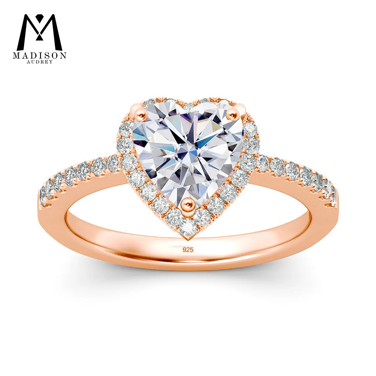 Heart Moissanite Rings 2ct D Color for Women 925 sterling silver Wedding Engagement Love Dating Rings Trendy Jewelry Top Quality