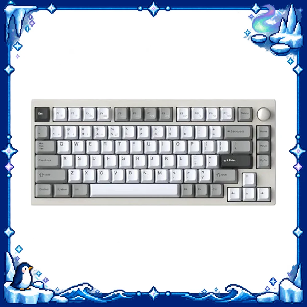 SKN Qingniao75 Mechanical Keyboard 81 Keys Wireless Bluetooth USB Tri Mode Aluminum Gasket Hot Swap RGB Backlit Gaming Keyboard