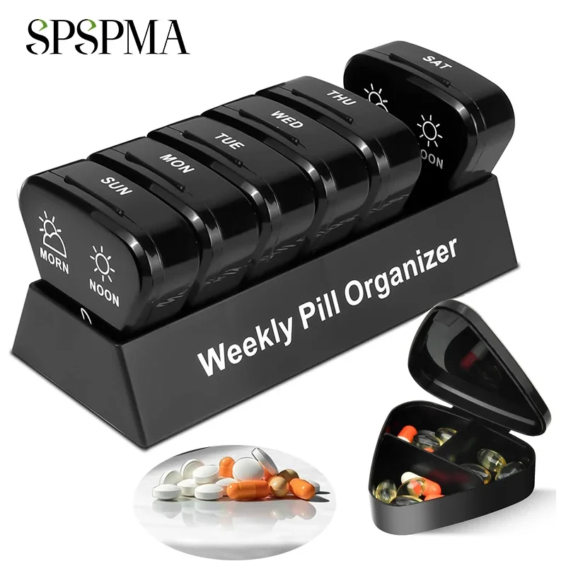 1PCS Weekly Pill Organizer 3 Times a Day, Large Pill Organizer 7 Days, Portable Pill Case 21 Compartments, for Vitamins Fish Oil