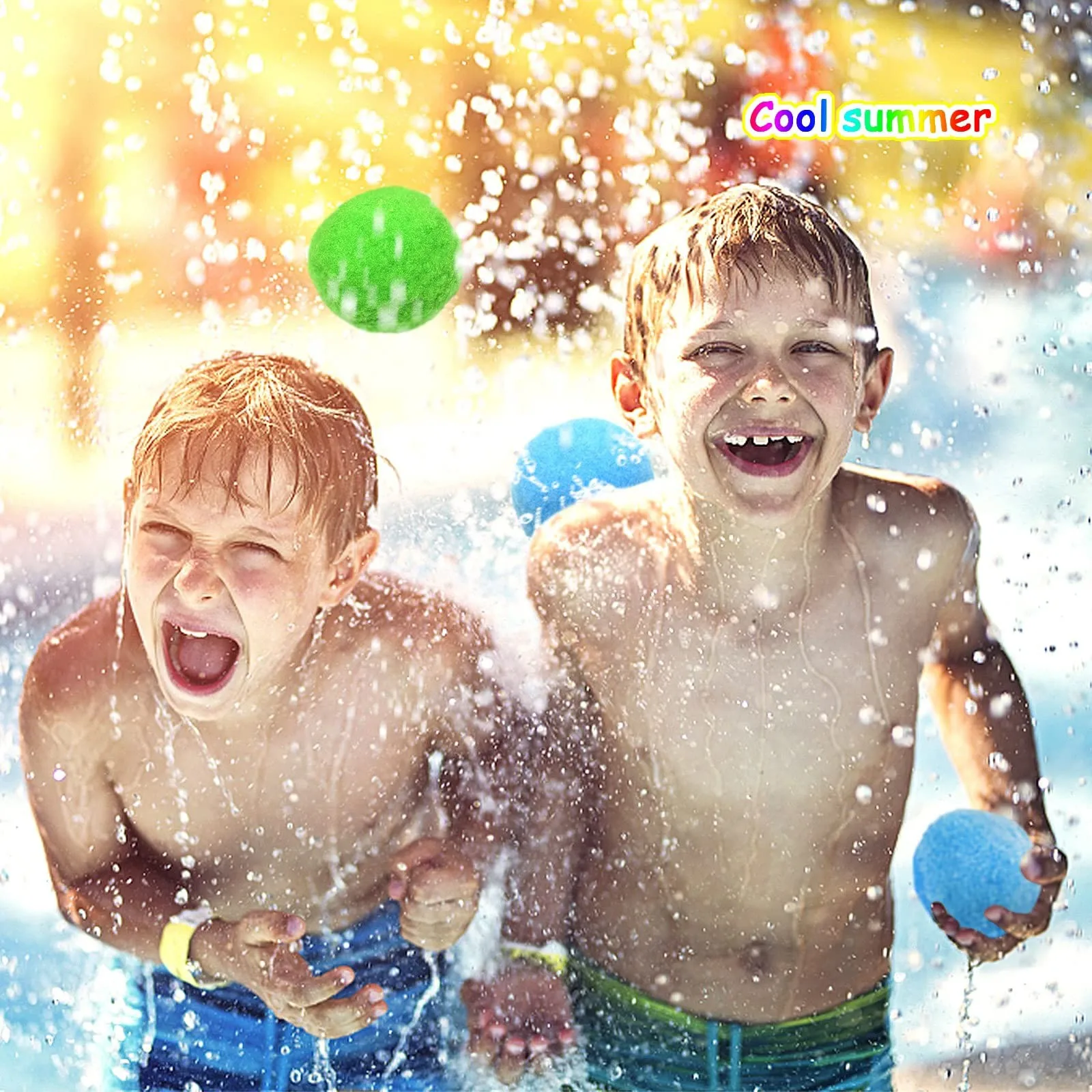 50 упаковок многоразовых шариков для отскока воды для бассейна/пляжа — впитывающие хлопковые игрушки для летних вечеринок и игр на открытом воздухе