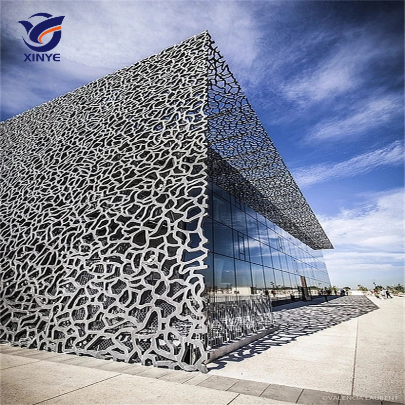custom.Large Art Deco Design Stainless Steel Metal Curtain Wall Panels Building Facade Decoration Curved Technique Customiza