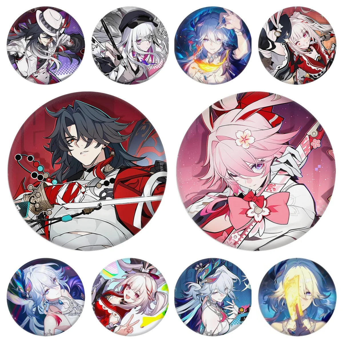 Game Planarcadia Button Pins Cartoon Characters Blade Feiying Ashveil Xuzhao Tinplate Brooch Badge Costumes Cosplay Decor Props